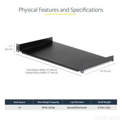 1U SERVER RACK SHELF UNIVERSAL CANTILEVER RACK MOUNT TRAY
