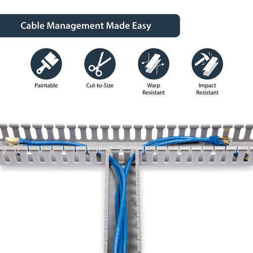 2X2IN OPEN SLOT CABLE RACEWAY DUCT W/ COVER CABLE MANAGEMENT