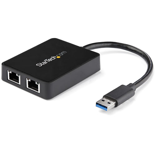 USB TO ETHERNET ADAPTER DUAL USB 3.0 GIGABIT 2-PORT NTWK DONGLE (USB32000SPT)