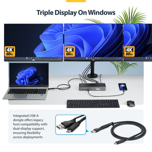 TRIPLE-MONITOR DOCKING STATION 4K 60HZ HDMI/DISPLAYPORT TAA