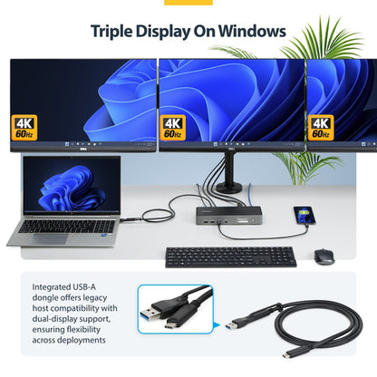 TRIPLE-MONITOR DOCKING STATION 4K 60HZ HDMI/DISPLAYPORT TAA