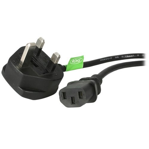 6FT UK COMPUTER POWER CORD BS 1363 TO C13 AC MONITOR POWER CABLE (PXT101UK)