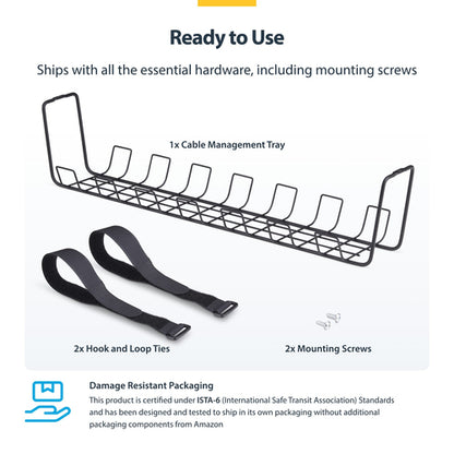 UNDER DESK CABLE MANAGEMENT - BASKET STYLE CABLE ORGANIZER TRAY