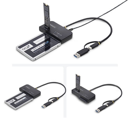 M.2 NVME AND SATA SSD ADAPTER USB-C/USB-A 10GBPS SSD/HDD READER