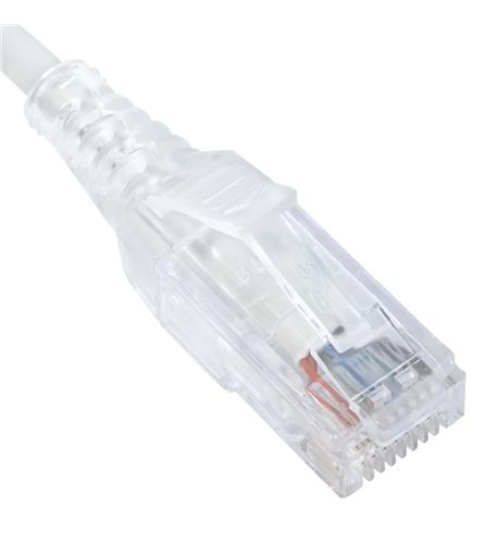 PATCH CORD, CAT 6 SLIM CLEAR SR 3FT WH