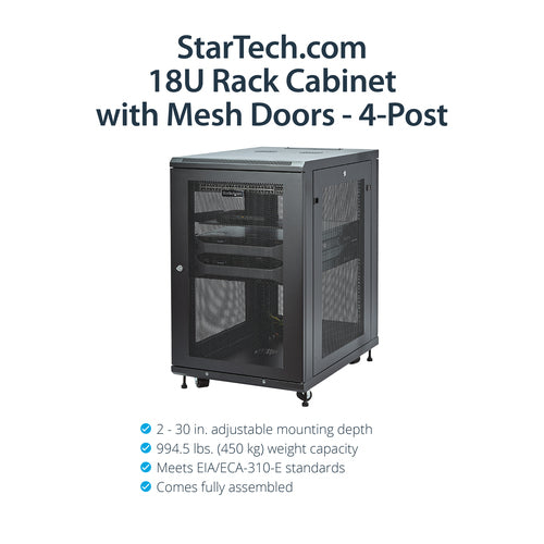 18U AV RACK CABINET ENCLOSURE NETWORK EQUIPMENT SERVER RACK