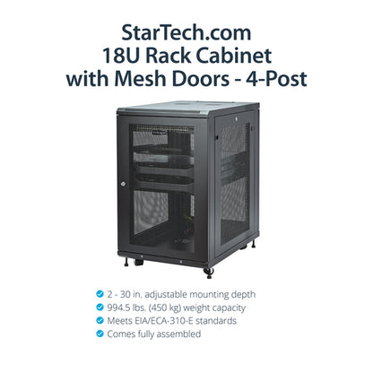 18U AV RACK CABINET ENCLOSURE NETWORK EQUIPMENT SERVER RACK