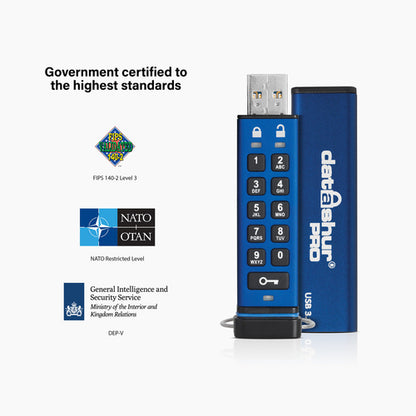 ISTORAGE DATASHUR PRO 8GB FIPS140-2 LEVEL3 HARDWARE ENCRYPTED