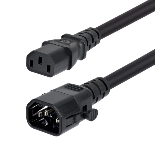 10FT HEAVY DUTY POWER CORD TAA LOCKING C14 TO C13 EXTENSION CORD (C14LC1314G15ABK10FT)