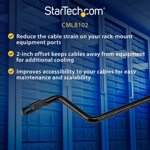 CABLE LACING BAR HORIZONTAL 10PACK SERVER RACK CABLE MANAGEMENT