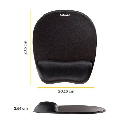 MEMORY FOAM MOUSE PAD/WRIST REST BLACK SOFT FOAM PILLOW