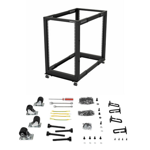 18U OPEN FRAME SERVER RACK 4 POST NETWORK EQUIPMENT RACK