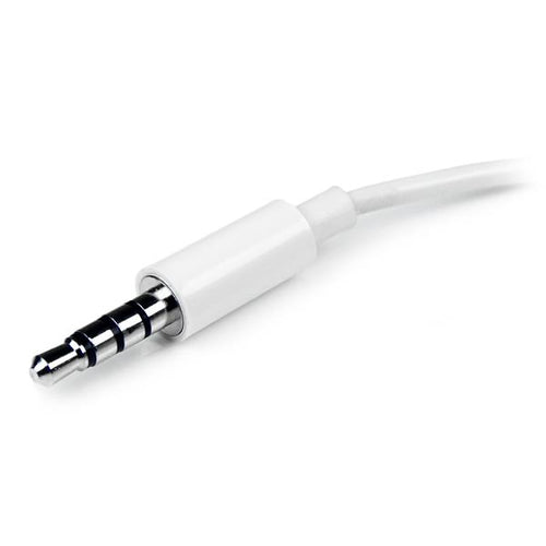HEADPHONE MICROPHONE SPLITTER WHITE - 4 PIN TO 2X 3 PIN 3.5MM