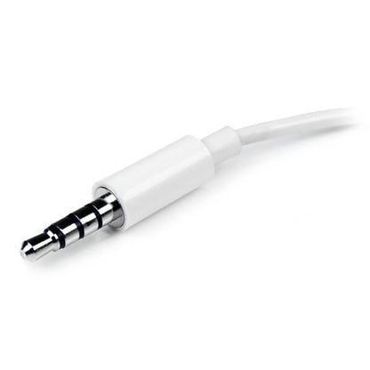 HEADPHONE MICROPHONE SPLITTER WHITE - 4 PIN TO 2X 3 PIN 3.5MM