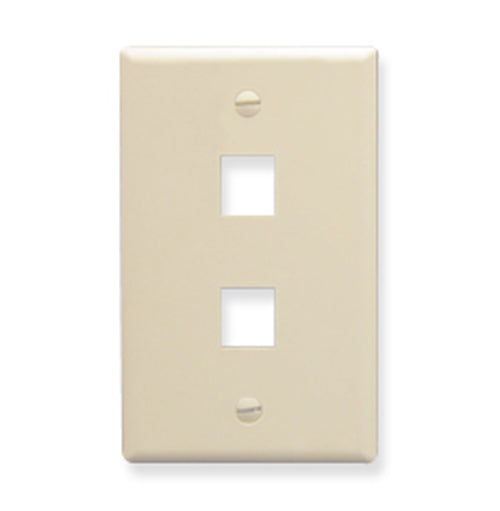 FACEPLATE- OVERSIZED- 2-PORT- ALMOND