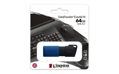 64GB USB3.2 GEN 1 DATATRAVELER EXODIA M BLACK+ BLUE