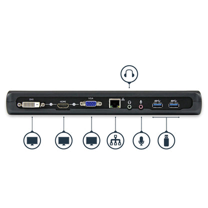 USB 3.0 DOCKING STATION UNIVERSAL DUAL MONITOR HDMI DVI VGA