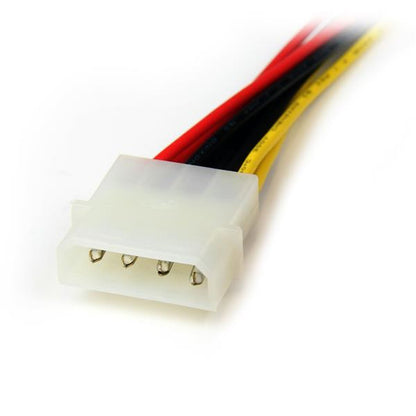 12IN LP4 TO SATA POWER Y CABLE ADAPTER MOLEX MALE TO 2 SATA FEMALE