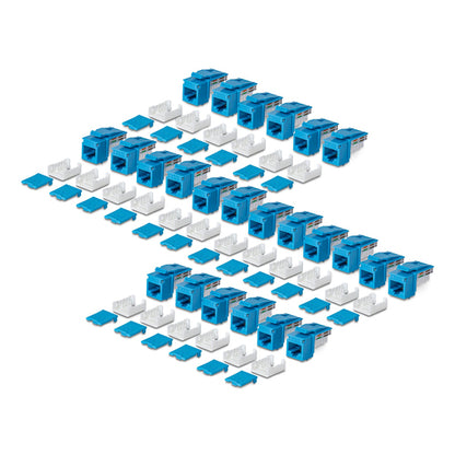 CAT6 UTP KEYSTONE JACK 24-PACK 90-DEGREE 110 PUNCH DOWN BLUE (C6KEY110BL24PK)