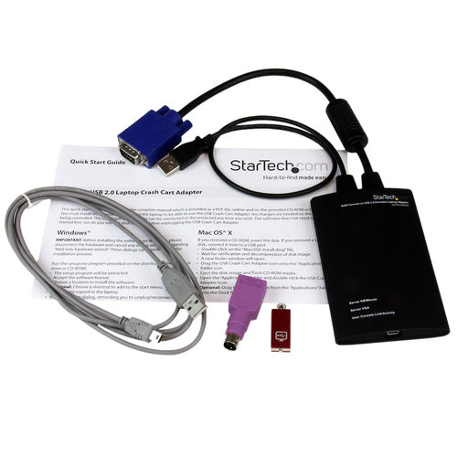 CRASH CART ADAPTER KVM CONSOLE LAPTOP USB VGA PORTABLE KVM CONSOLE