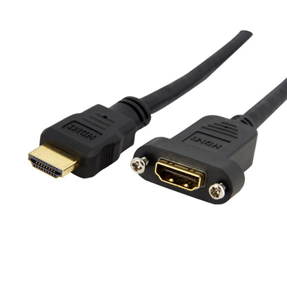 3FT HDMI FEMALE TO MALE ADAPTER PANEL MOUNT HDMI CABLE UHD 4K 30HZ