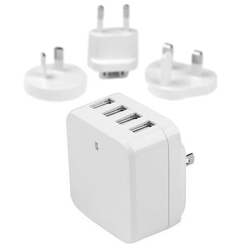 4 PORT USB TRAVEL WALL CHARGER UNIVERSAL TRAVEL USB POWER ADAPTER