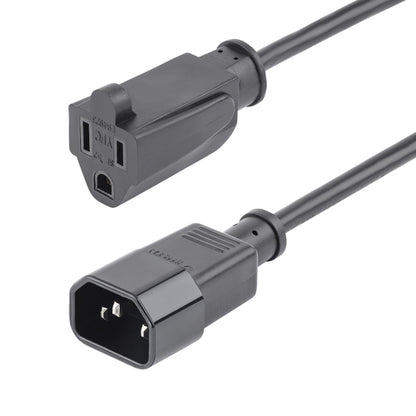 1FT COMPUTER POWER CORD C14 TO NEMA 5-15R AC POWER MONITOR CABLE