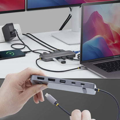 USB-C DUAL-DP MULTIPORT HUB - 100W PD 2X 4K 60HZ GBE