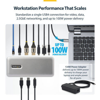 DUAL-MONITOR USB4 DOCK - 2X 4K 144HZ 100W PD DRIVERLESS