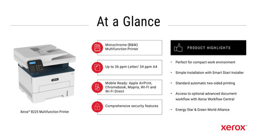 B225 MULTIFUNCTION PRINTER PRINT/COPY/SCAN UP TO 36PPM