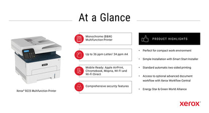 B225 MULTIFUNCTION PRINTER PRINT/COPY/SCAN UP TO 36PPM
