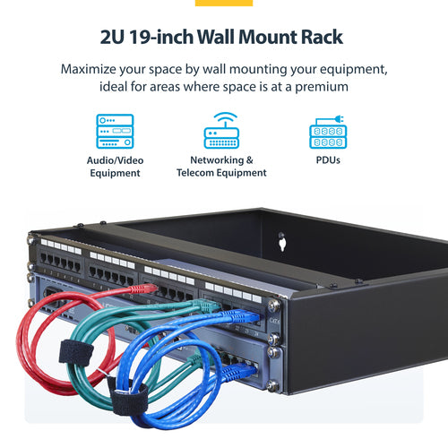 2U WALL MOUNT RACK NETWORK PATCH PANEL MOUNT BRACKET