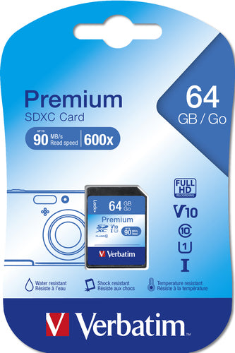 64GB PREMIUM SDXC MEMORY CARD UHS-I V10 U1 CLASS 10 (44024)