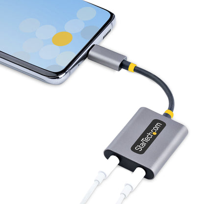 USB-C HEADPHONE SPLITTER - USB C TO DUAL 3.5MM AUDIO ADAPTER