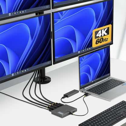 USB-C QUAD-MONITOR WORKSTATION ADAPTER 4K 60HZ DISPLAYPORT PD
