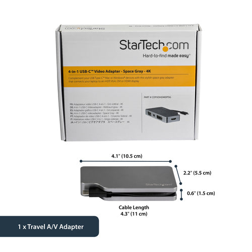 USB C MULTIPORT VIDEO ADAPTER DONGLE HDMI VGA MDP DVI CONVERTER