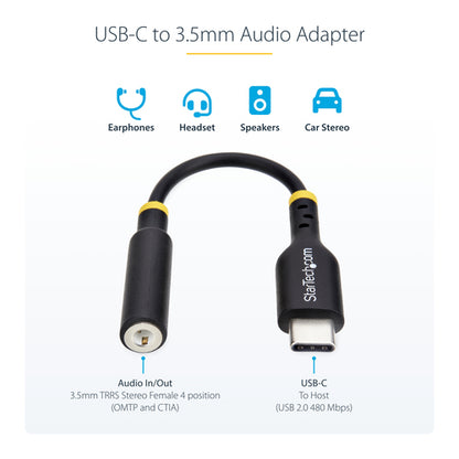 USB-C AUDIO ADAPTER TO 3.5MM TRRS HEADPHONE JACK - TYPE-C DONGLE