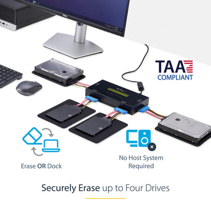 HARD DRIVE ERASER SECURE ERASE HDD SSD WIPER STANDALONE DOCK (SATERASER4)