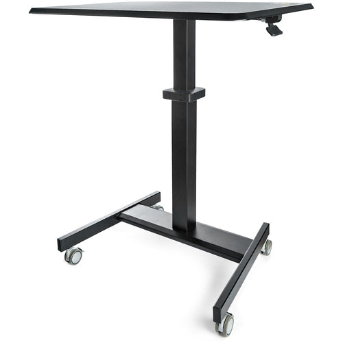 MOBILE STANDING DESK ON WHEELS PORTABLE SIT STAND HEIGHT ADJ CART