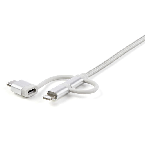 3FT USB MULTI CHARGING CABLE LIGHTNING USB C MICRO-USB CHARGER