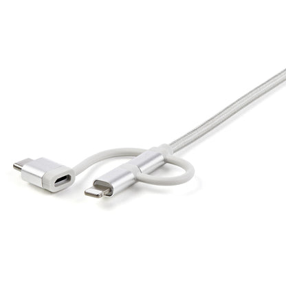3FT USB MULTI CHARGING CABLE LIGHTNING USB C MICRO-USB CHARGER