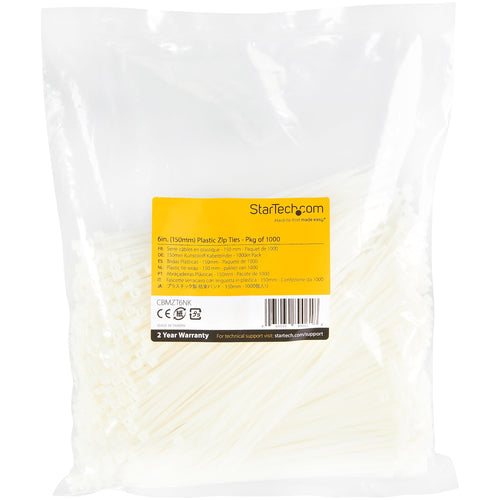 1000PK PLASTIC CABLE TIES NYLON SELF LOCKING WIRE ZIP TIES - 6 INCH