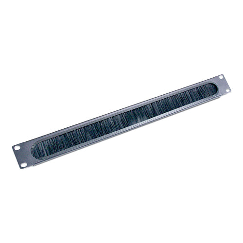 1U CABLE PASS THROUGH W/ BRUSH STRIP BLACK