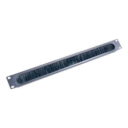 1U CABLE PASS THROUGH W/ BRUSH STRIP BLACK