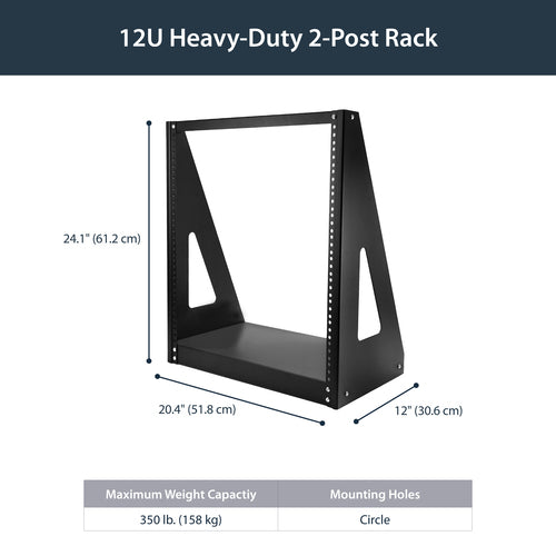 2 POST OPEN FRAME RACK HEAVY DUTY NETWORK AV EQUIPMENT RACK