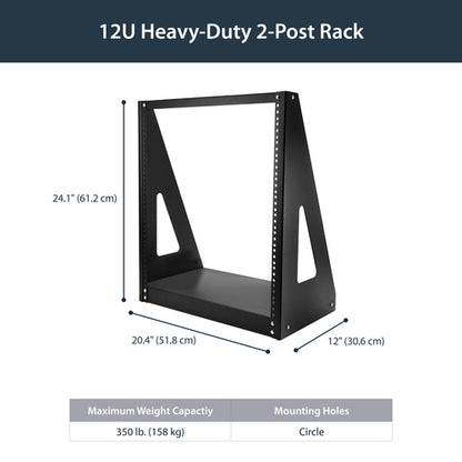 2 POST OPEN FRAME RACK HEAVY DUTY NETWORK AV EQUIPMENT RACK