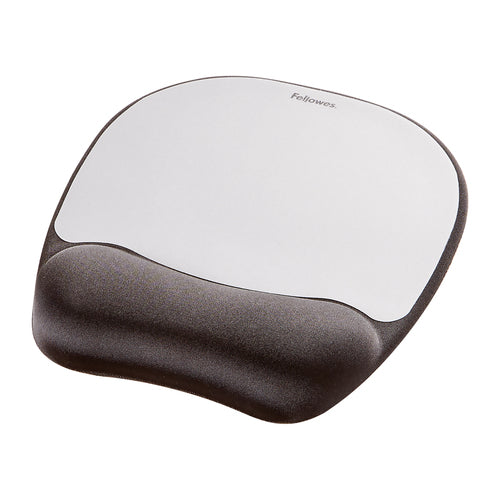 MEMORY FOAM SILVER MOUSE PAD WRIST REST NON SKID BACKING