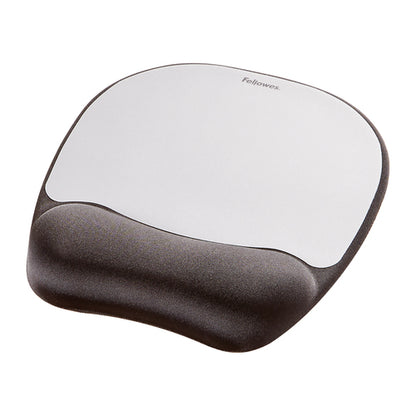 MEMORY FOAM SILVER MOUSE PAD WRIST REST NON SKID BACKING