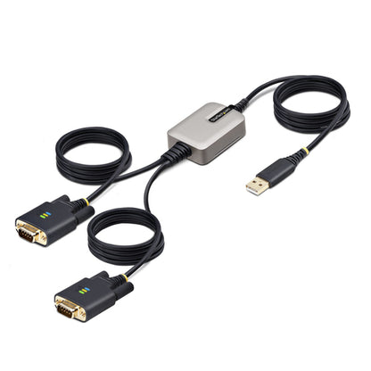 13FT 2-PORT USB SERIAL CABLE - USB TO DUAL DB9 RS232 ADAPTER