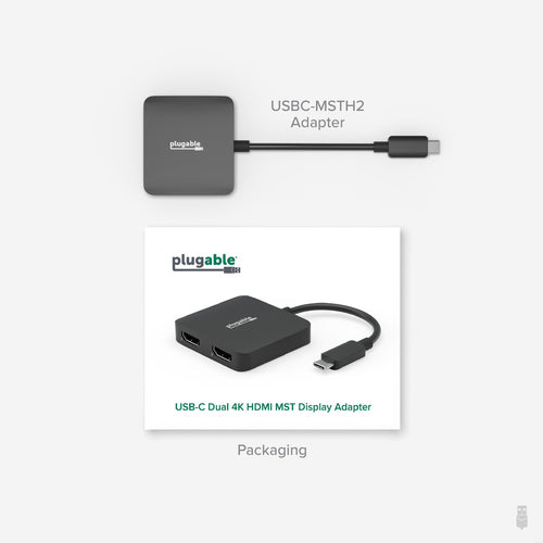 PLUGABLE USBC DUAL HDMI ADAPTER USB-C DUAL 4K HDMI DISPLAY ADAPTER
